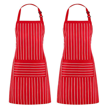 2 Pack Adjustable Bib Apron Resistant with 2 Pockets Cooking Kitchen Aprons for Women Men Chef