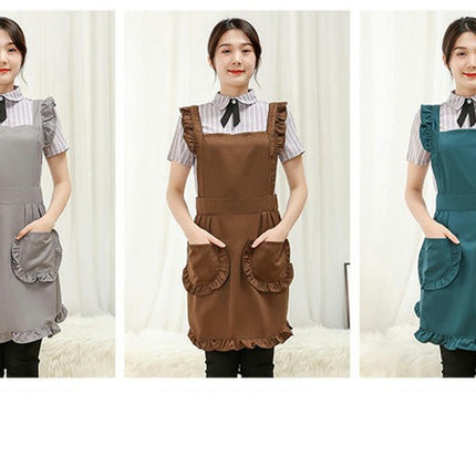 Lace Kitchen Cooking Aprons for Women Girls Vintage Baking Apron with Pockets