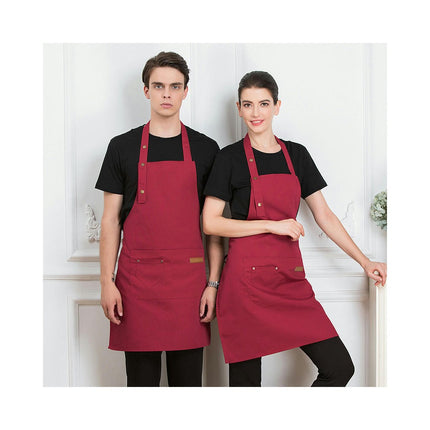 Kitchen Apron Waterdrop Resistant Apron with adjustable Aprons for Women with Pockets-2-pack