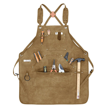 Apron-Woodworking Electrician Gardening Work Clothes Apron with Multiple Pockets