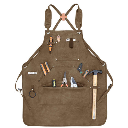 Apron-Woodworking Electrician Gardening Work Clothes Apron with Multiple Pockets