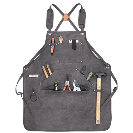 Apron-Woodworking Electrician Gardening Work Clothes Apron with Multiple Pockets