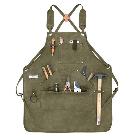 Apron-Woodworking Electrician Gardening Work Clothes Apron with Multiple Pockets