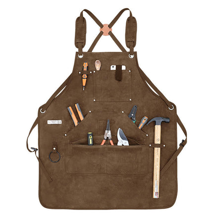 Apron-Woodworking Electrician Gardening Work Clothes Apron with Multiple Pockets