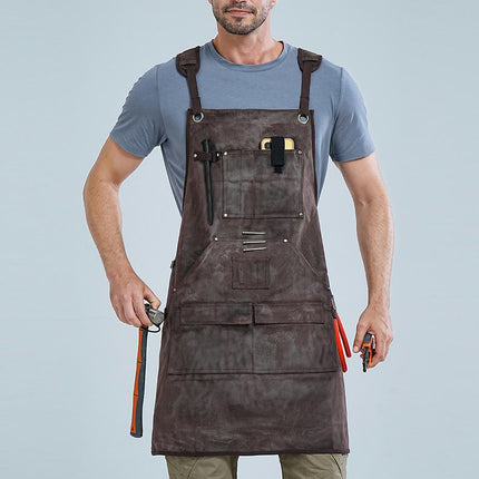 Apron-Woodworking Electrician Gardening Work Clothes Apron with Multiple Pockets