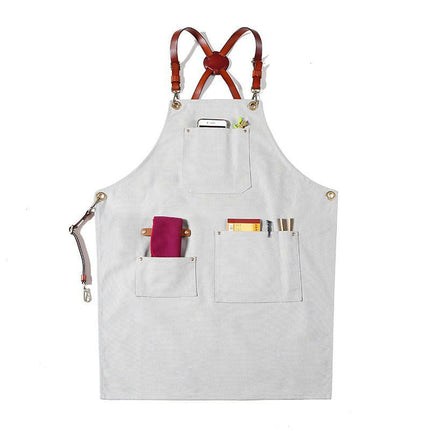 Aprons with Pockets for Men and Women-Adjustable Cross Straps Chef Kitchen Cooking Apron