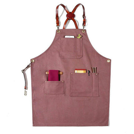 Aprons with Pockets for Men and Women-Adjustable Cross Straps Chef Kitchen Cooking Apron