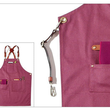 Aprons with Pockets for Men and Women-Adjustable Cross Straps Chef Kitchen Cooking Apron