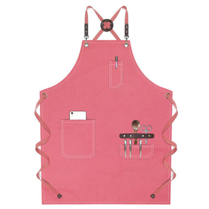 Chef Aprons for Men Women with Pockets, Cotton Canvas Cross Back  Adjustable Work Apron