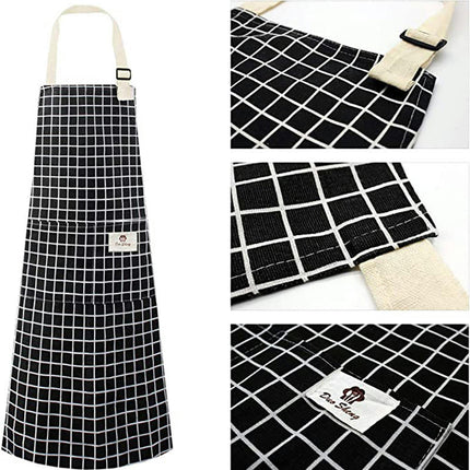 2 Pack Kitchen Cooking Apron, Adjustable Chef Striped Apron with 2 Pockets Suitable for Men and Women