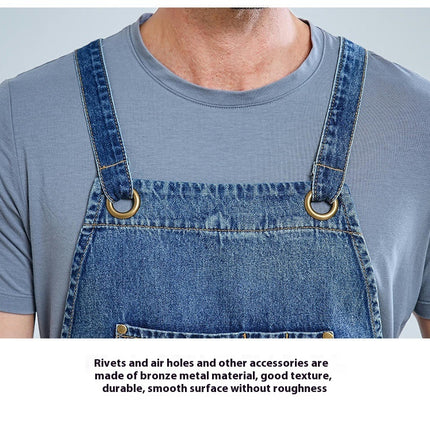 Denim Work Apron with Pockets , Adjustable to Comfortably Fit Men and Women Tool Apron