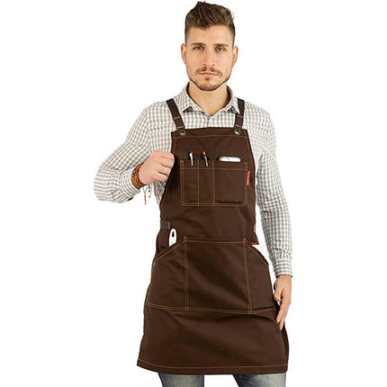 Denim Apron with Multiple Pockets Adjustable Cooking Apron for Kitchen Cooking BBQ Gardening