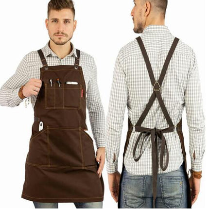 Denim Apron with Multiple Pockets Adjustable Cooking Apron for Kitchen Cooking BBQ Gardening