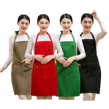 Plain Bib Aprons with Pockets - Unisex Apron for Kitchen Cooking Restaurant BBQ Painting