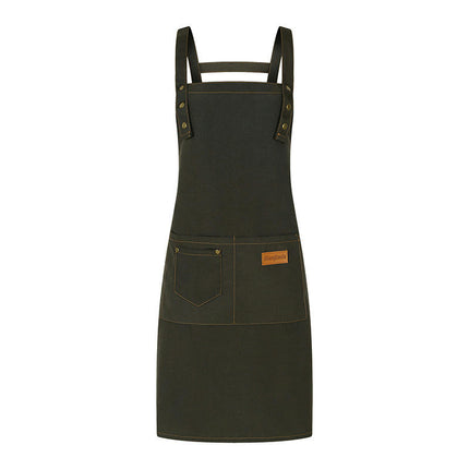 Bib Aprons with Pockets-Unisex Apron for Restaurant Kitchen Cooking Tea Shop Coffee