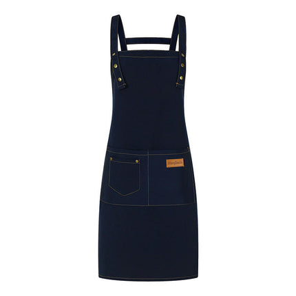 Bib Aprons with Pockets-Unisex Apron for Restaurant Kitchen Cooking Tea Shop Coffee