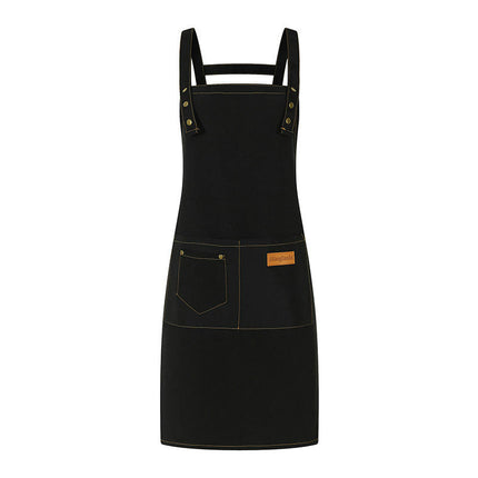 Bib Aprons with Pockets-Unisex Apron for Restaurant Kitchen Cooking Tea Shop Coffee