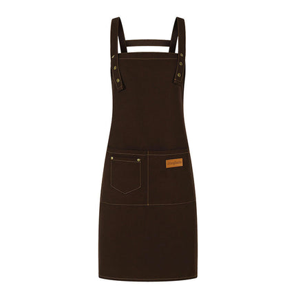 Bib Aprons with Pockets-Unisex Apron for Restaurant Kitchen Cooking Tea Shop Coffee