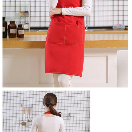 Plain Bib Aprons with Pockets-Unisex Apron for Restaurant Kitchen Cooking BBQ Painting