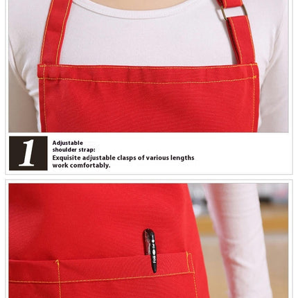 Plain Bib Aprons with Pockets-Unisex Apron for Restaurant Kitchen Cooking BBQ Painting