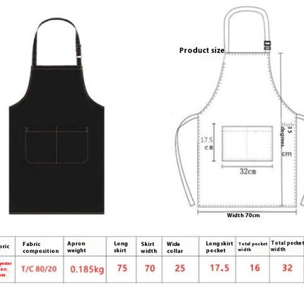 Plain Bib Aprons with Pockets-Unisex Apron for Restaurant Kitchen Cooking BBQ Painting