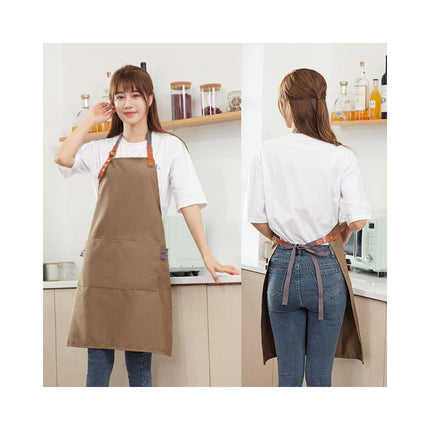 Bib Aprons Adjustable-Unisex Apron for Restaurant Kitchen Cooking Tea Shop Coffee