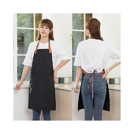 Bib Aprons Adjustable-Unisex Apron for Restaurant Kitchen Cooking Tea Shop Coffee