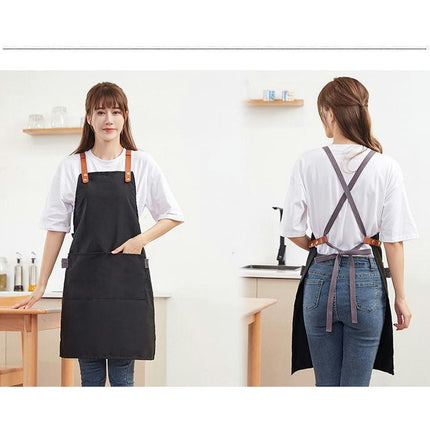 Bib Aprons Adjustable-Unisex Apron for Restaurant Kitchen Cooking Tea Shop Coffee