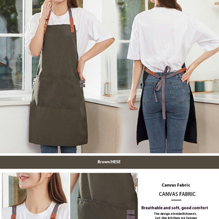 Bib Aprons Adjustable-Unisex Apron for Restaurant Kitchen Cooking Tea Shop Coffee