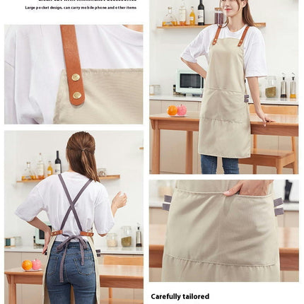 Bib Aprons Adjustable-Unisex Apron for Restaurant Kitchen Cooking Tea Shop Coffee