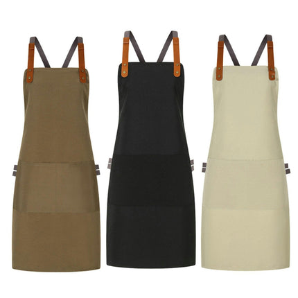 Bib Aprons Adjustable-Unisex Apron for Restaurant Kitchen Cooking Tea Shop Coffee