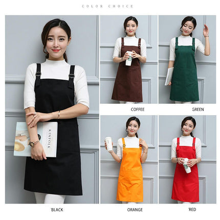 Adjustable Backbone Apron-Unisex Apron for Restaurant Kitchen Cooking Tea Shop Coffee