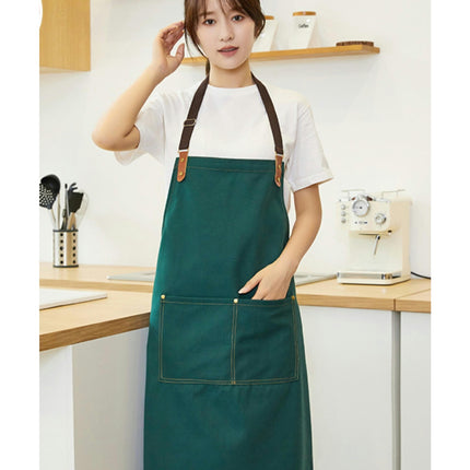 Canvas Bib Aprons with Pockets-Unisex Apron for Restaurant Kitchen Cooking BBQ Painting