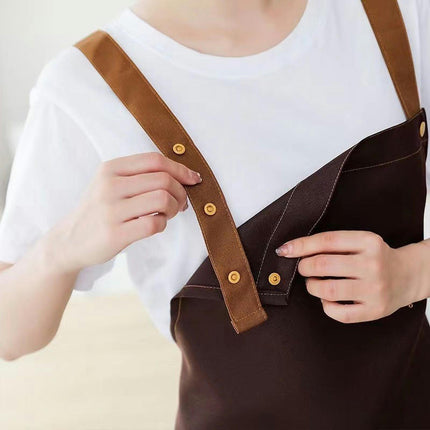 Snap-on Suspender Apron Adjustable Extended Apron Restaurant Coffee Shop Waiter Apron