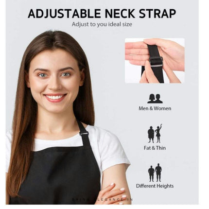 Adjustable Waterproof Bibs Apron-Unisex Apron for Restaurant Kitchen Cooking Tea Shop Coffee