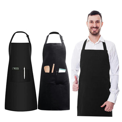 Adjustable Waterproof Bibs Apron-Unisex Apron for Restaurant Kitchen Cooking Tea Shop Coffee