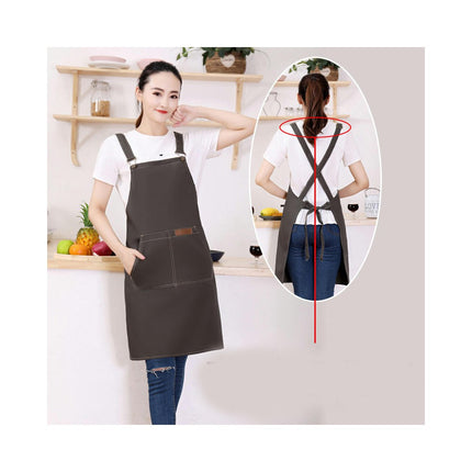 Wear-Resistant Canvas Waterproof Oil Apron-Painting Coffee Milk Tea Shop Kitchen Work Apron