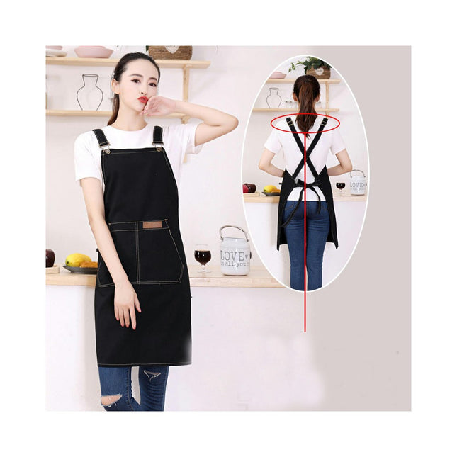 Wear-Resistant Canvas Waterproof Oil Apron-Painting Coffee Milk Tea Shop Kitchen Work Apron