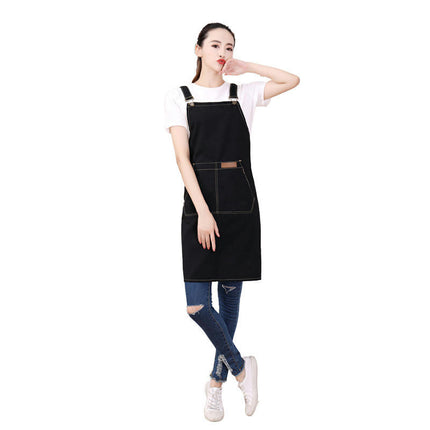 Wear-Resistant Canvas Waterproof Oil Apron-Painting Coffee Milk Tea Shop Kitchen Work Apron