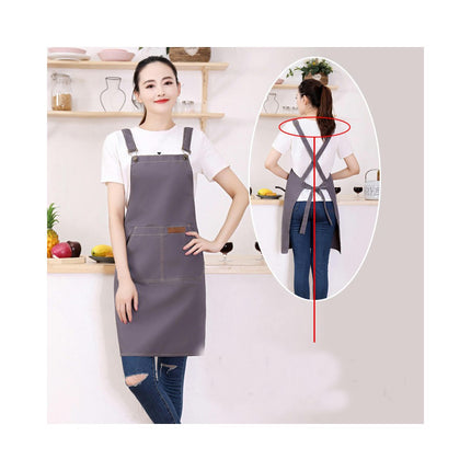 Wear-Resistant Canvas Waterproof Oil Apron-Painting Coffee Milk Tea Shop Kitchen Work Apron