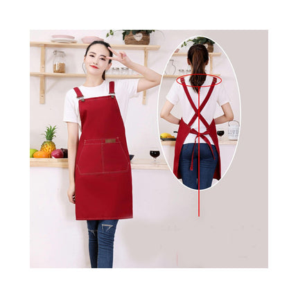 Wear-Resistant Canvas Waterproof Oil Apron-Painting Coffee Milk Tea Shop Kitchen Work Apron