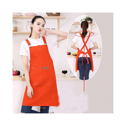 Wear-Resistant Canvas Waterproof Oil Apron-Painting Coffee Milk Tea Shop Kitchen Work Apron