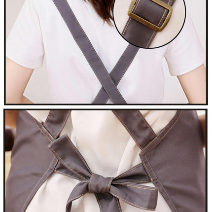 Wear-Resistant Canvas Waterproof Oil Apron-Painting Coffee Milk Tea Shop Kitchen Work Apron