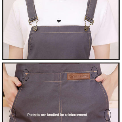 Wear-Resistant Canvas Waterproof Oil Apron-Painting Coffee Milk Tea Shop Kitchen Work Apron