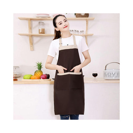 Chef Apron, Unisex Polyester Apron with Pockets, Adjustable Halter Restaurant Apron