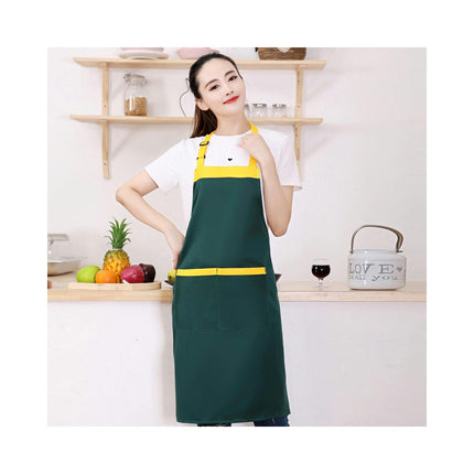 Chef Apron, Unisex Polyester Apron with Pockets, Adjustable Halter Restaurant Apron