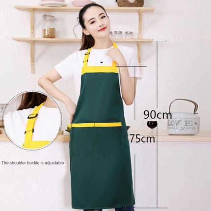 Chef Apron, Unisex Polyester Apron with Pockets, Adjustable Halter Restaurant Apron