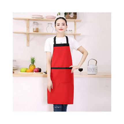 Chef Apron, Unisex Polyester Apron with Pockets, Adjustable Halter Restaurant Apron