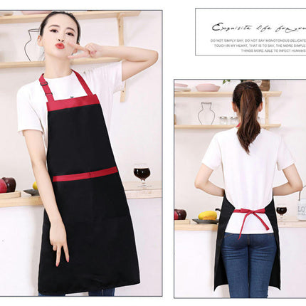 Chef Apron, Unisex Polyester Apron with Pockets, Adjustable Halter Restaurant Apron