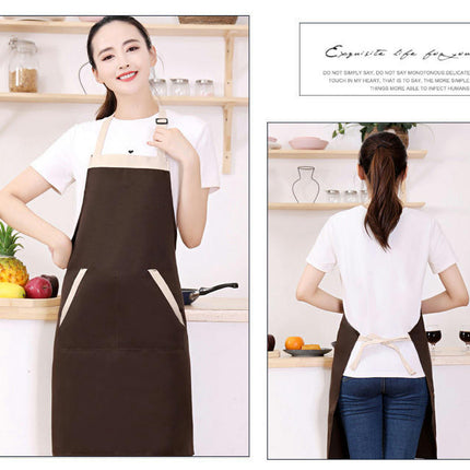 Restaurant Apron, Unisex Apron with Pockets, Adjustable Halter Kitchen Cooking Apron